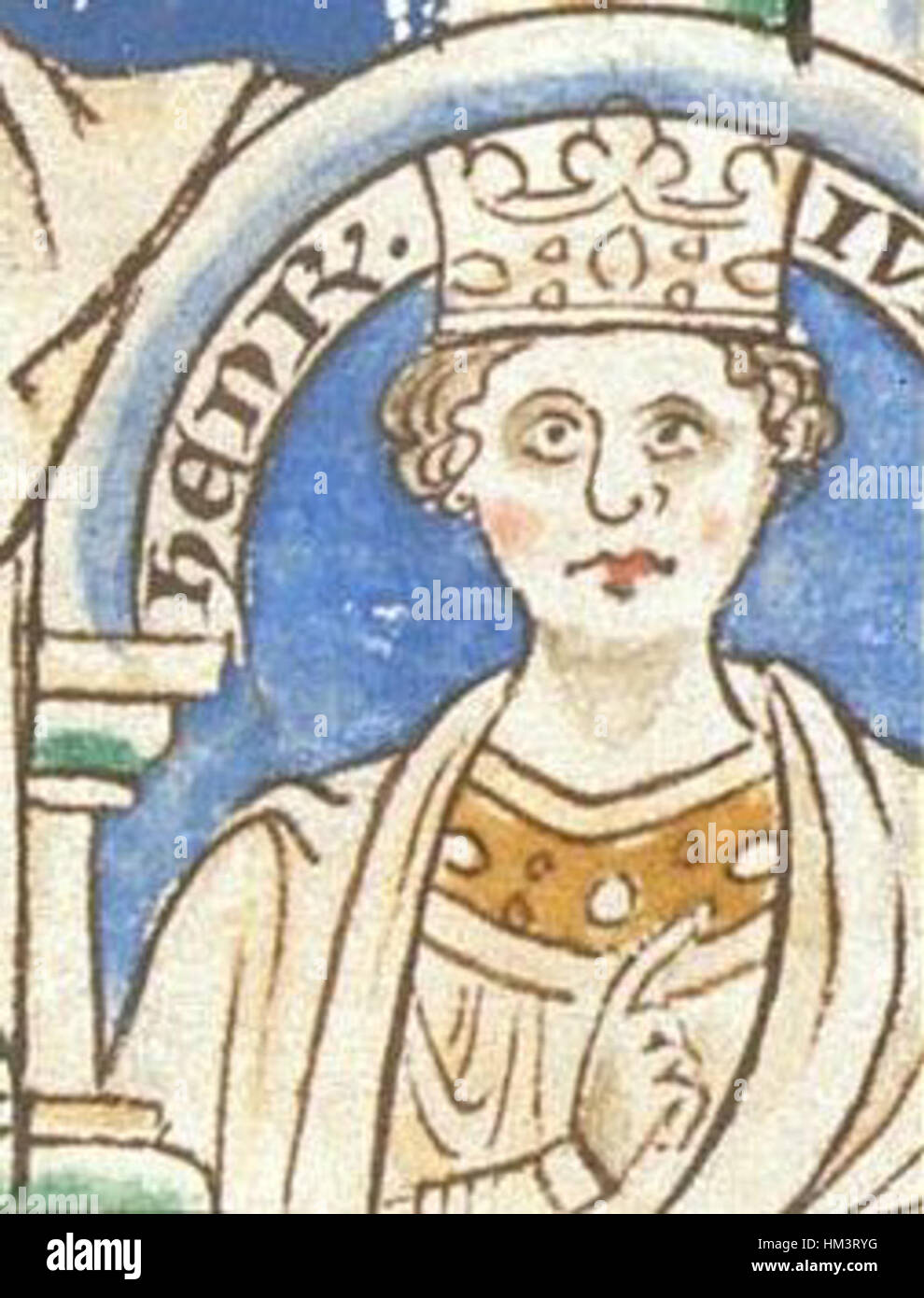 Enrico il giovane re era il figlio maggiore di Enrico II d'Inghilterra. Fu incoronato co-re, ma mai completamente governato, poiché il suo regno fu oscurato dal dominio di suo padre. La sua storia è raccontata nella "Historia Anglorum", che offre approfondimenti sulla storia medievale inglese. Foto Stock