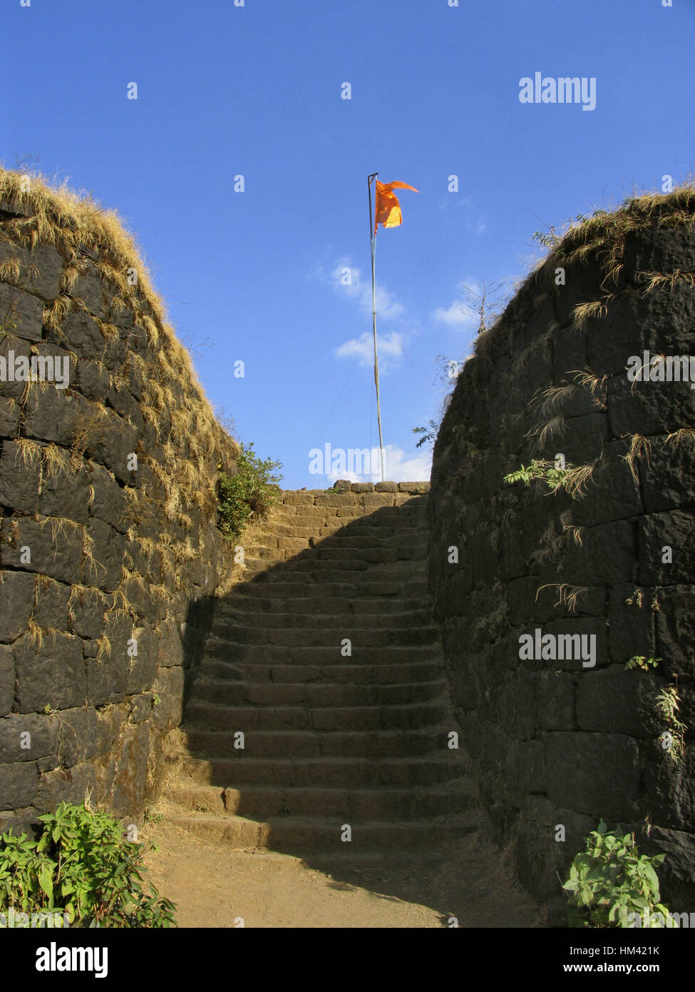 Pratapgad, Maharasthra, India. Pratapgad letteralmente 'Valor Fort' è una grande fort situato nel distretto di Satara. Foto Stock