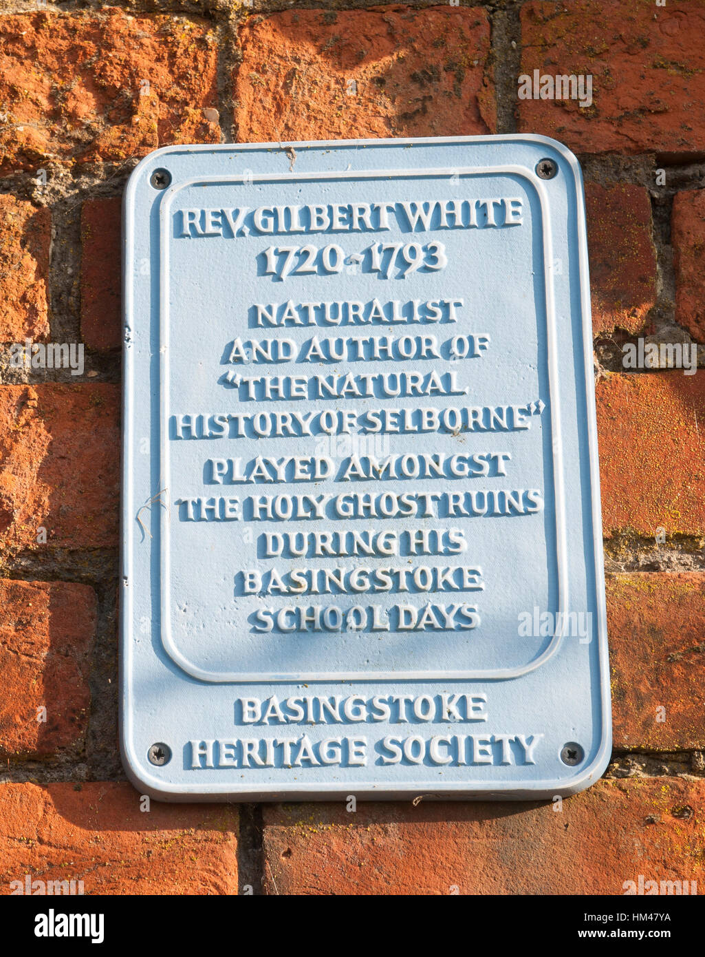 Basingstoke targa blu - Rev Gilbert bianco - Cimitero di Basingstoke Foto Stock