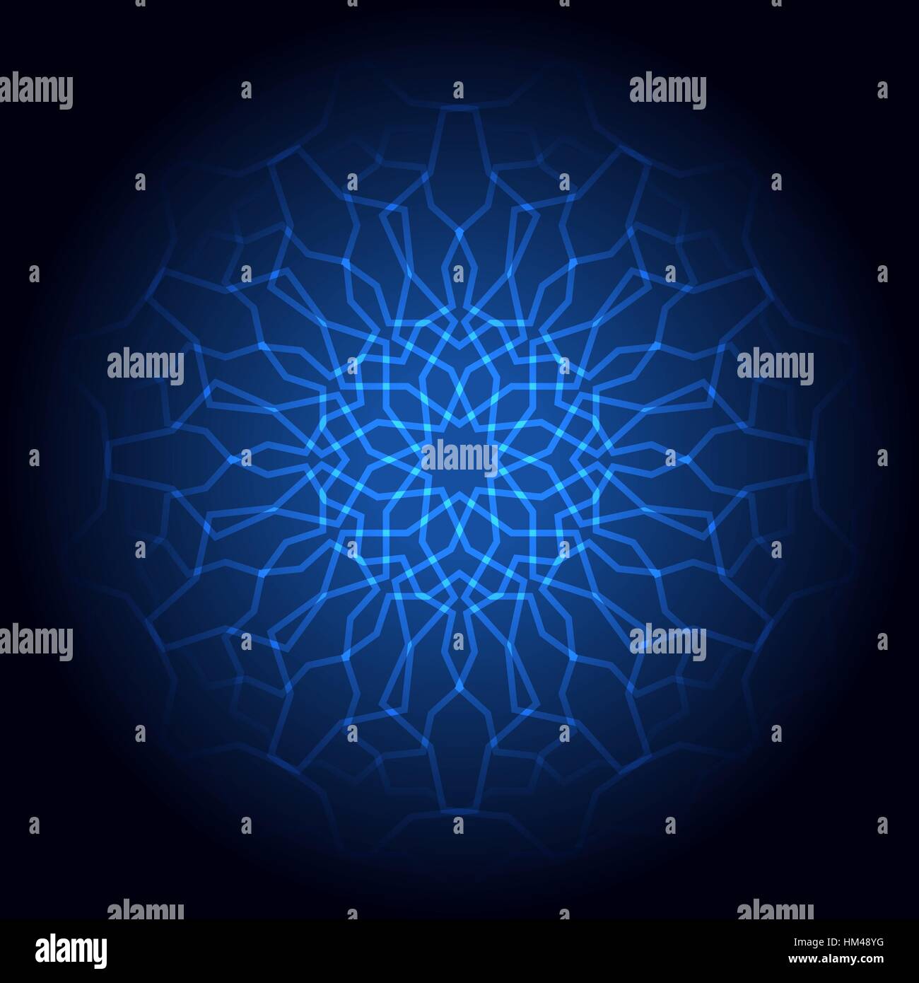 Abstract sfondo luminoso. Illustrazione Vettoriale di incandescente geometrica laser modello islamico per la progettazione Illustrazione Vettoriale