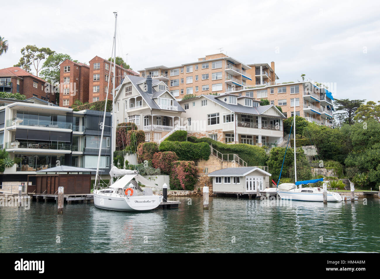 Mosman Bay nella periferia nord da Mosman a Cicular Quay Ferry di Sydney, Nuovo Galles del Sud Australia Foto Stock