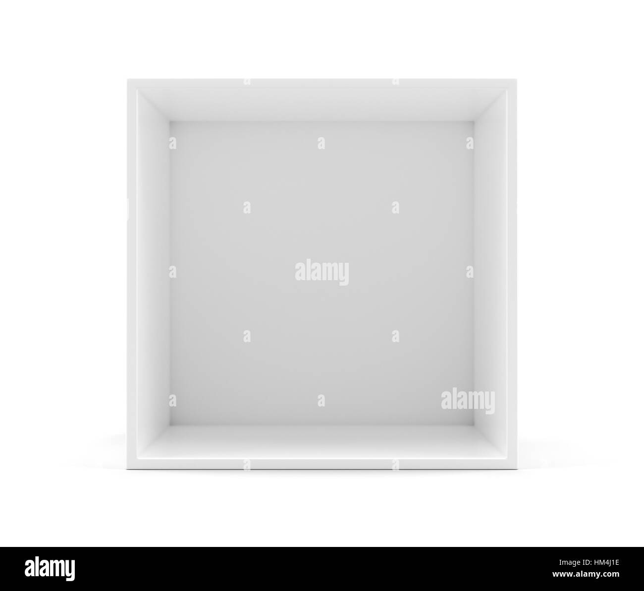 Vuoto bianco ripiano pulito box Foto Stock