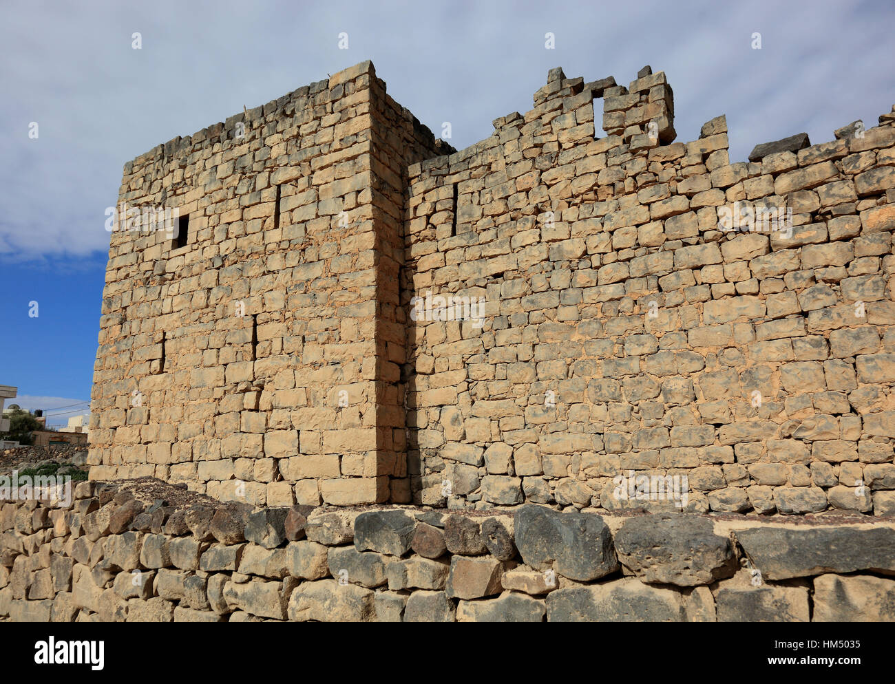 Qasr al-Azraq, Blu Fortezza, una fortezza di grandi dimensioni situato in Giordania. Si tratta di uno dei castelli del deserto Foto Stock
