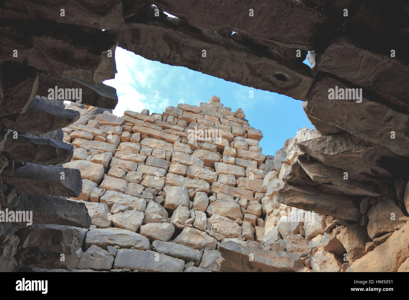 Qasr al-Azraq, Blu Fortezza, una fortezza di grandi dimensioni situato in Giordania. Si tratta di uno dei castelli del deserto Foto Stock