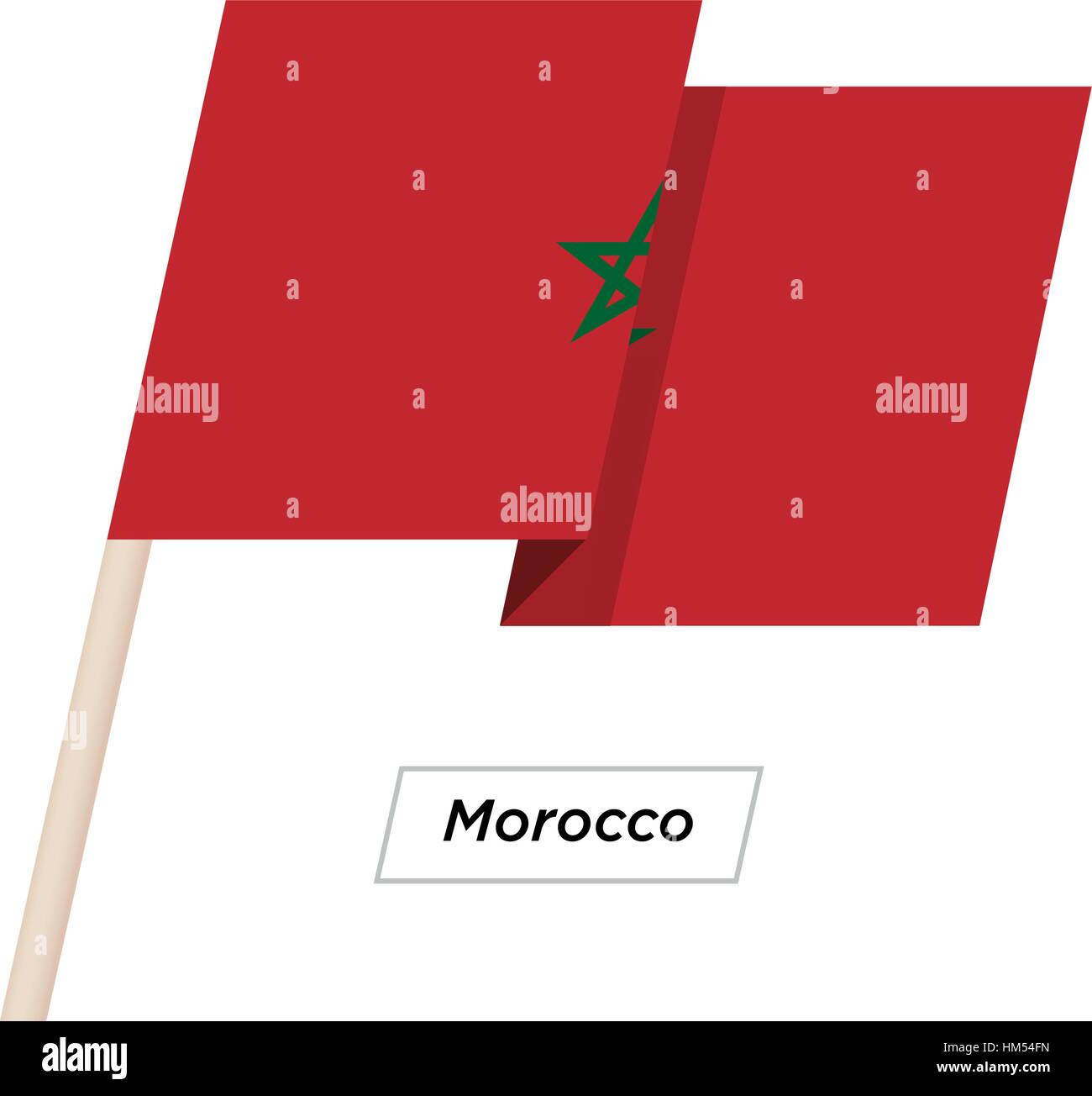 Il Marocco nastro sventola Bandiera isolato su bianco. Illustrazione Vettoriale. Illustrazione Vettoriale