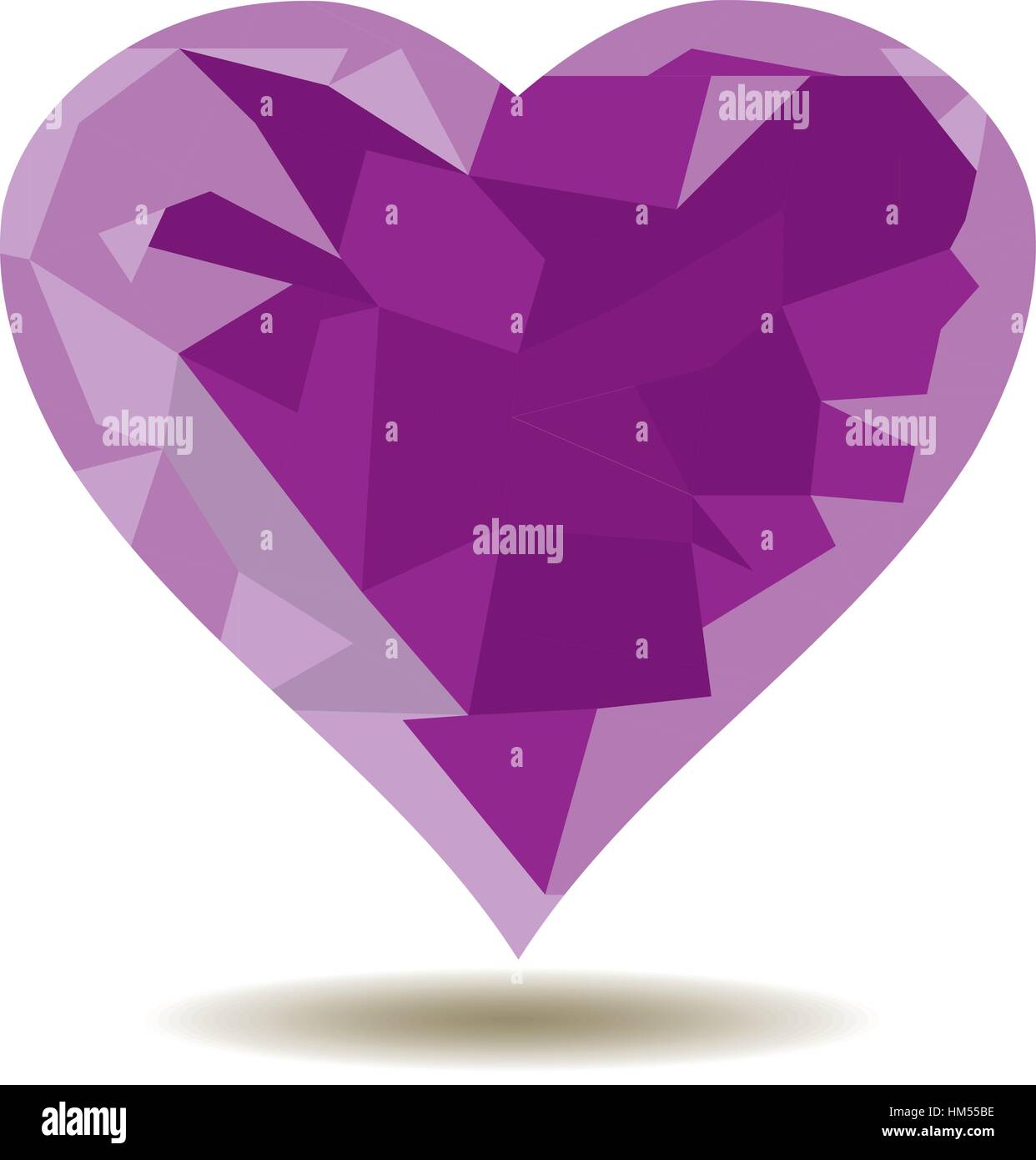 Illustrazione vettoriale di valentine card con mosaico viola Icona cuore Illustrazione Vettoriale
