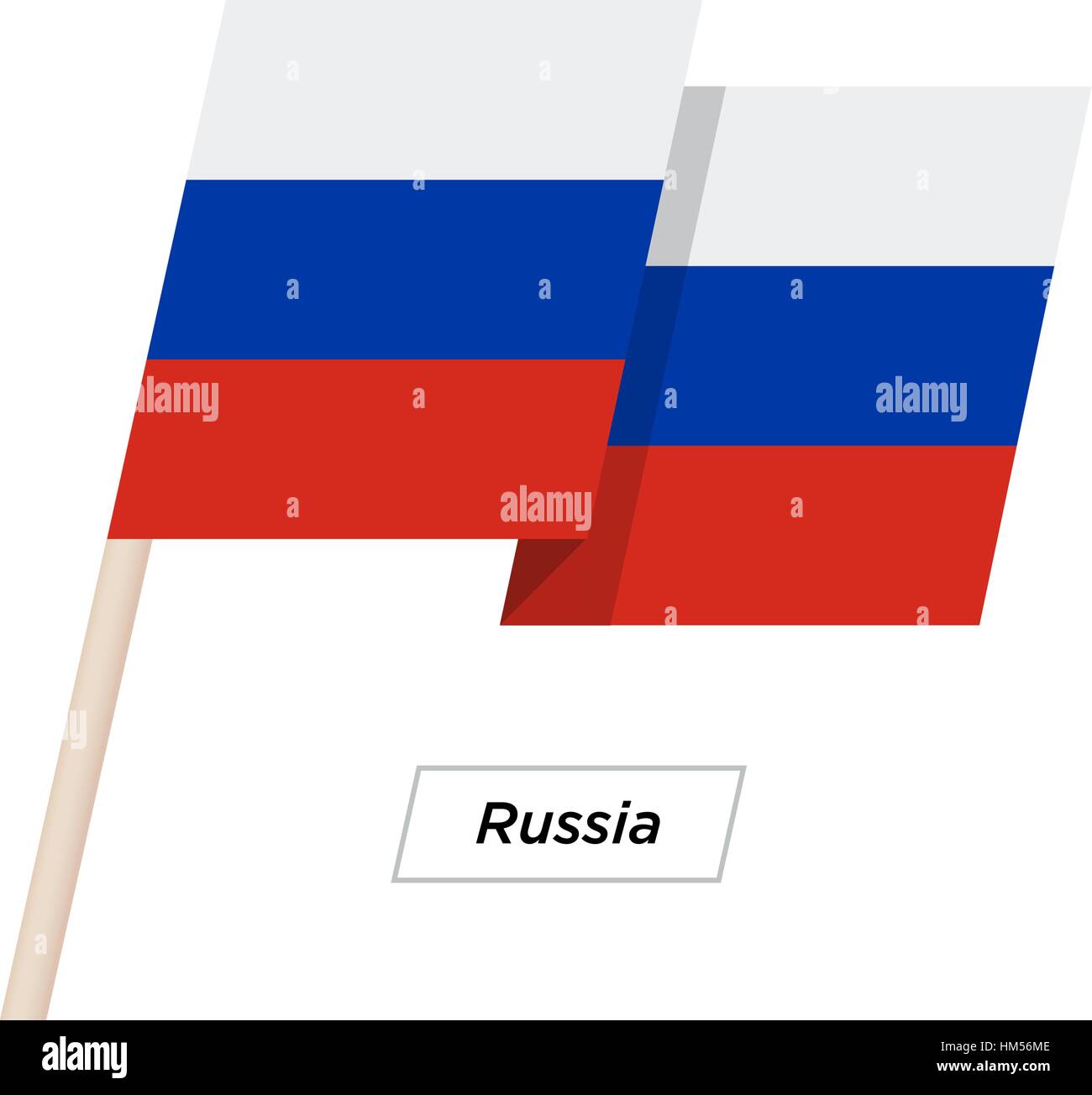 Nastro di Russia sventola Bandiera isolato su bianco. Illustrazione Vettoriale. Illustrazione Vettoriale