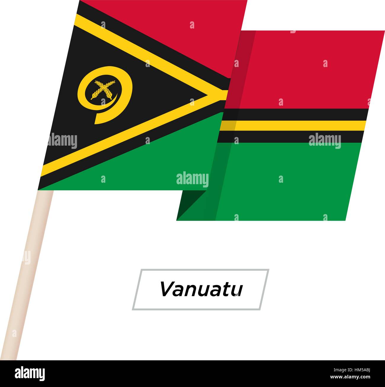Nastro di Vanuatu sventola Bandiera isolato su bianco. Illustrazione Vettoriale. Illustrazione Vettoriale