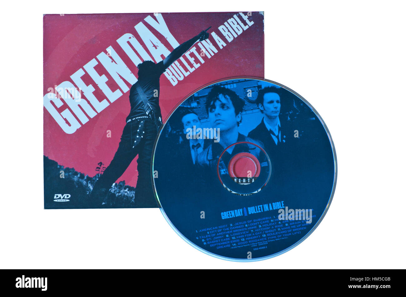 Green Day Bullet in una Bibbia CD musicali Foto Stock