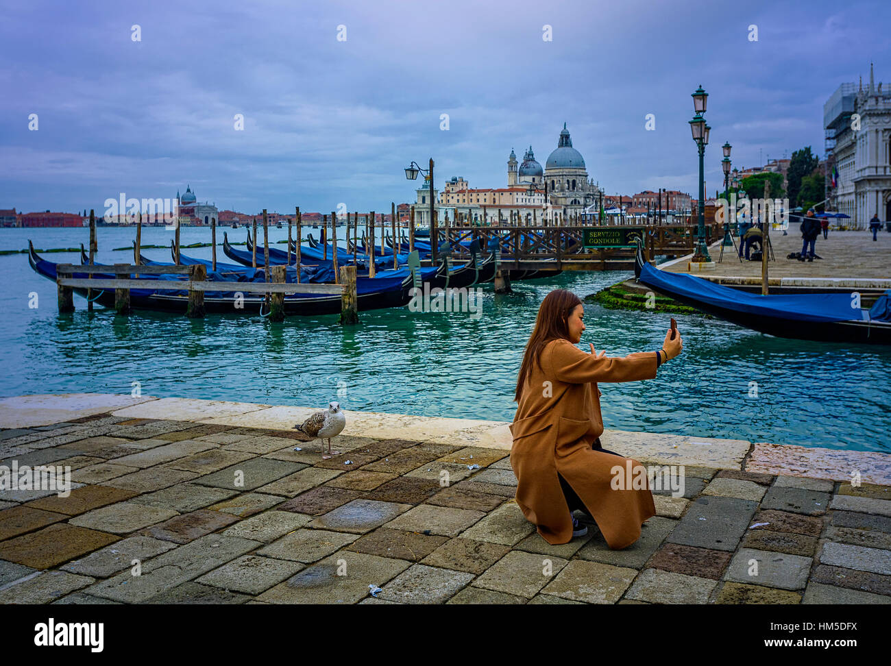 Italia Veneto Venezia Riva degli Schiavoni - Foto di turisti e Selfie, Foto Stock