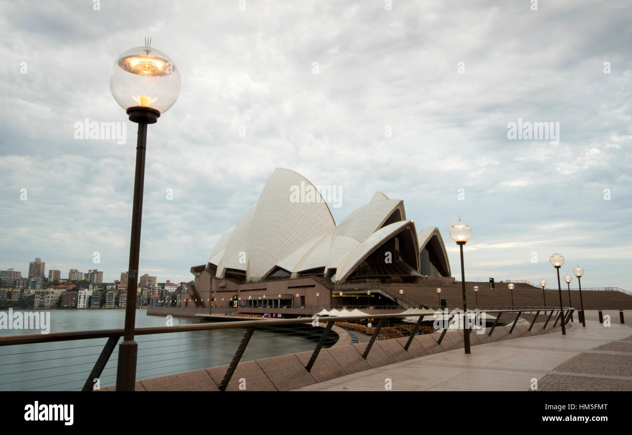 Sydney Opera House, Bennelong Point nel porto di Sydney, Nuovo Galles del Sud Australia Foto Stock