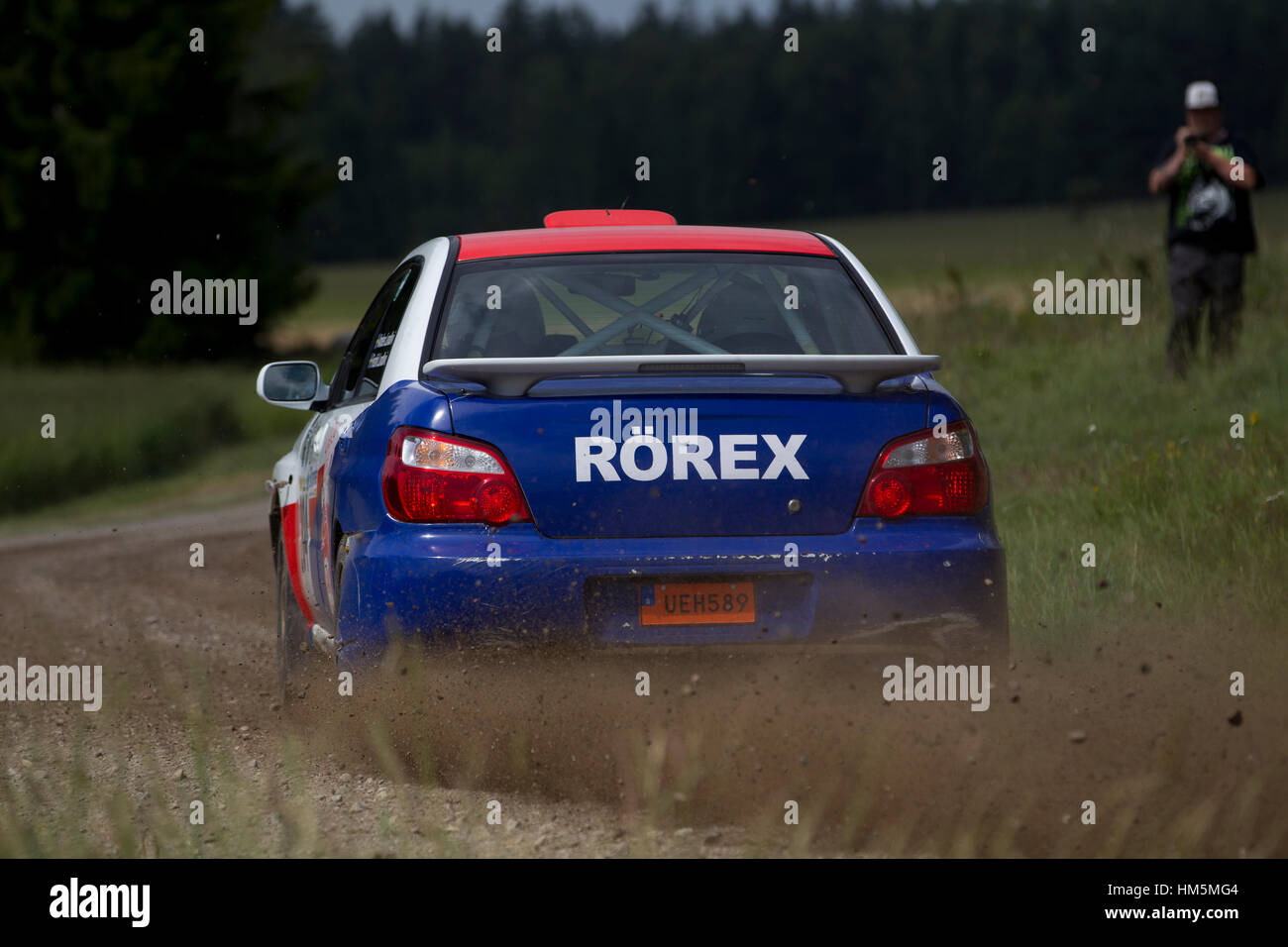 Rally su sterrato in Svezia Foto Stock