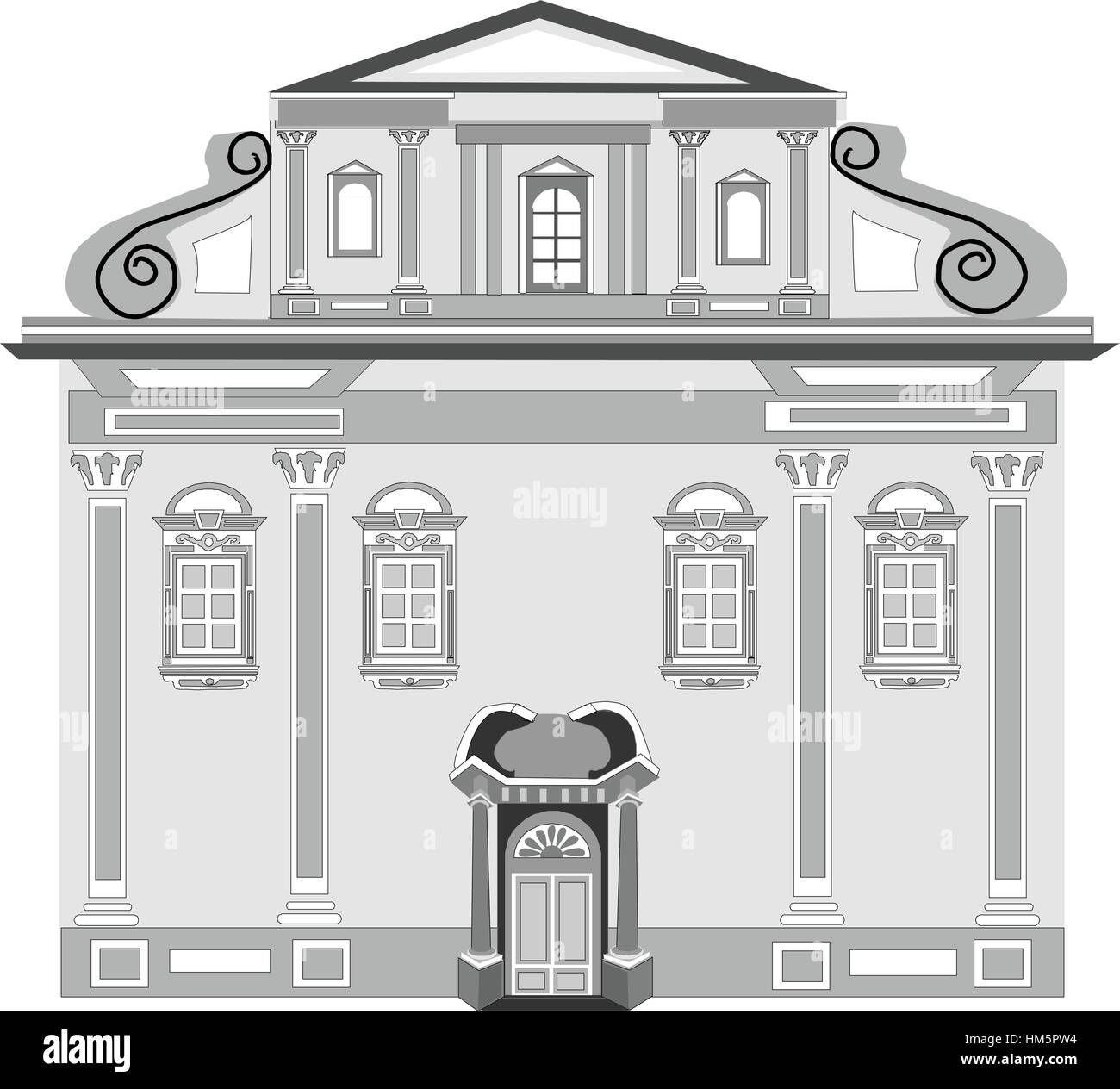 Lo stile barocco in architettura eps vettoriali 10 Illustrazione Vettoriale