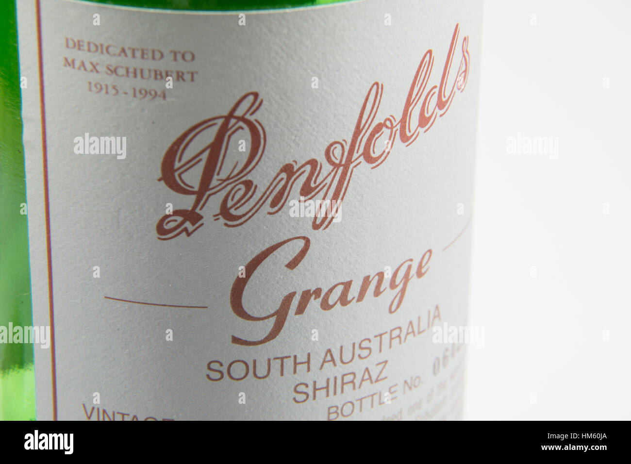 Penfold Grange etichetta del flacone Foto Stock