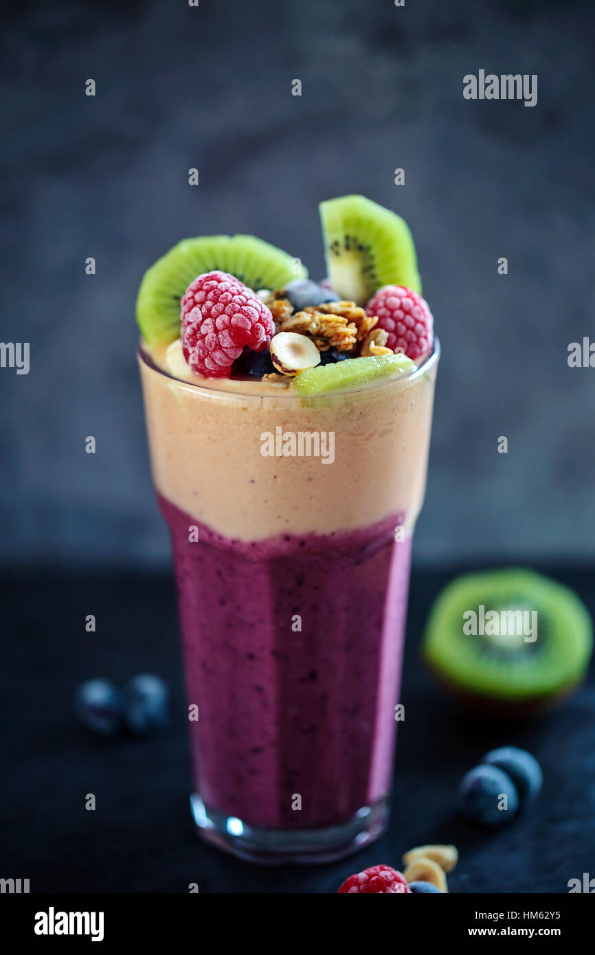 Misto frullato di frutta Foto Stock