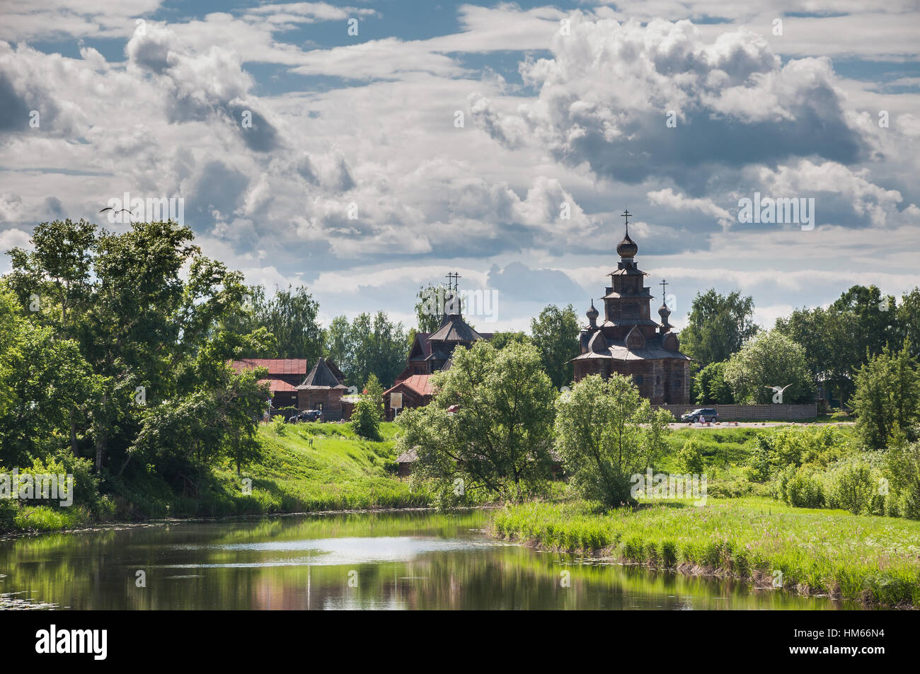 Museo di architettura in legno a Suzdal'. Anello d'oro della Russia. Foto Stock