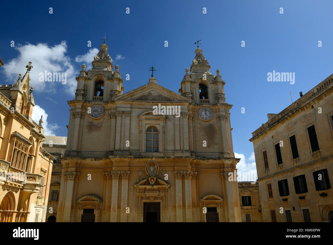 Mdina Malta vecchia capitale città silenziosa strada laterale strade storico cittadella murata sito patrimonio mondiale RM Città Vecchia Città Foto Stock