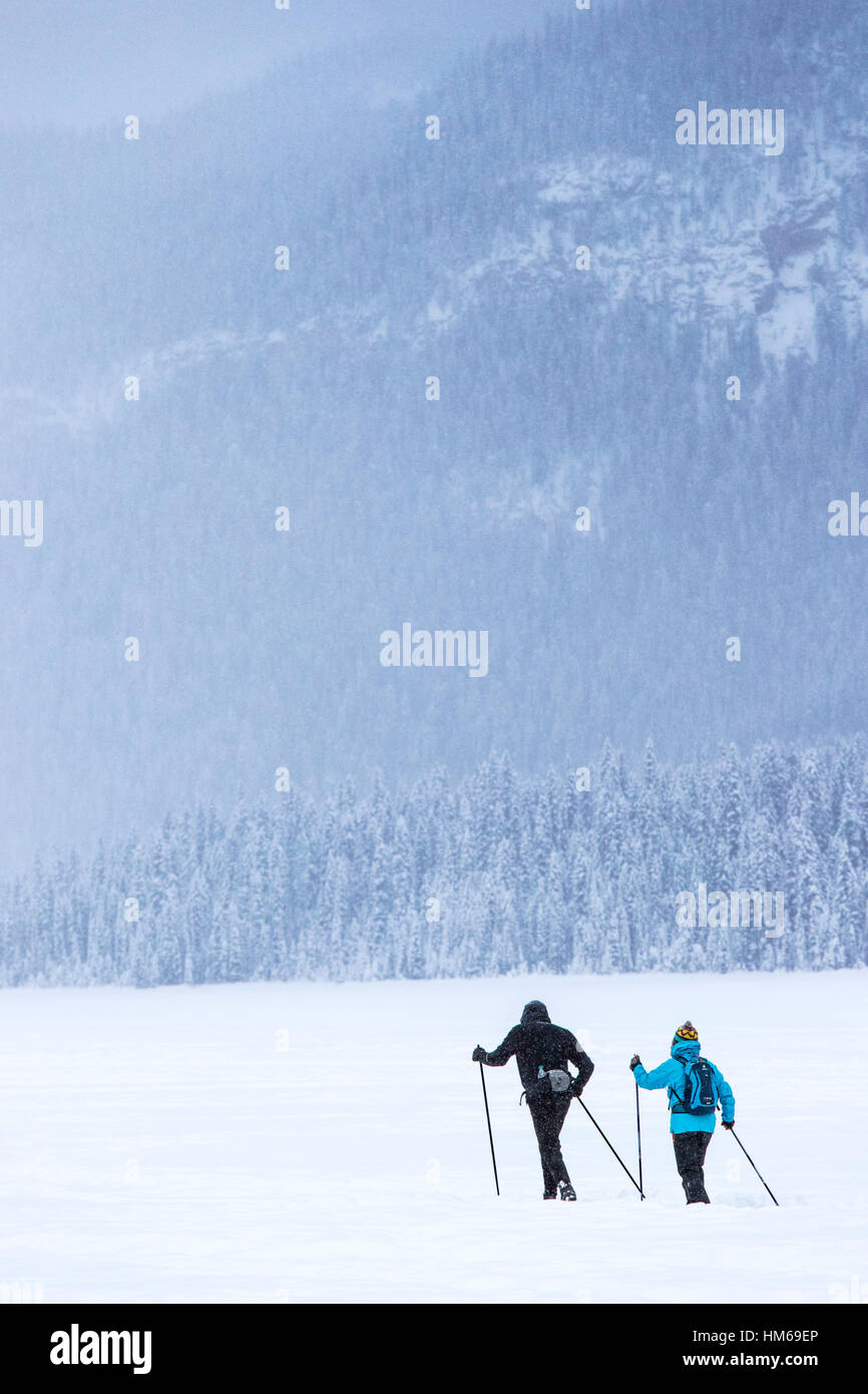I fondisti; Lago Smeraldo; Parco Nazionale di Yoho; British Columbia; Canada Foto Stock