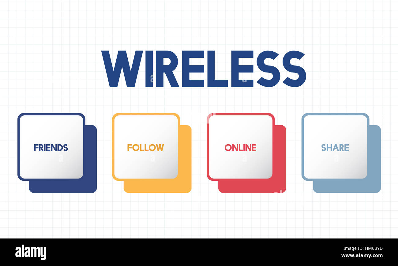 Social Media Box concetto dei pulsanti Foto Stock