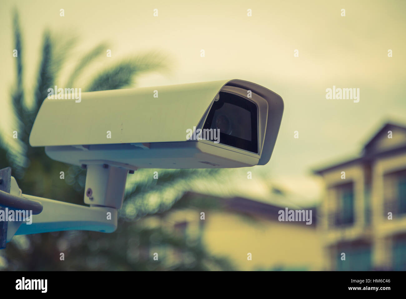 Videocamera di sicurezza ( immagine filtrata elaborati effetto vintage Foto  stock - Alamy
