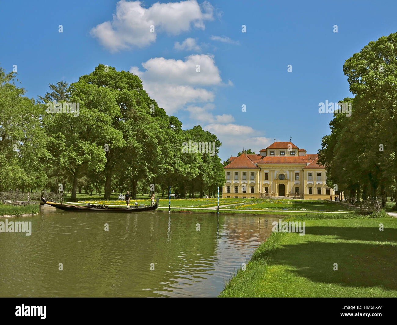 In Germania, in Baviera, Baviera, OberschleiÃŸheim, Palazzo Lustheim, gondola veneziana Foto Stock