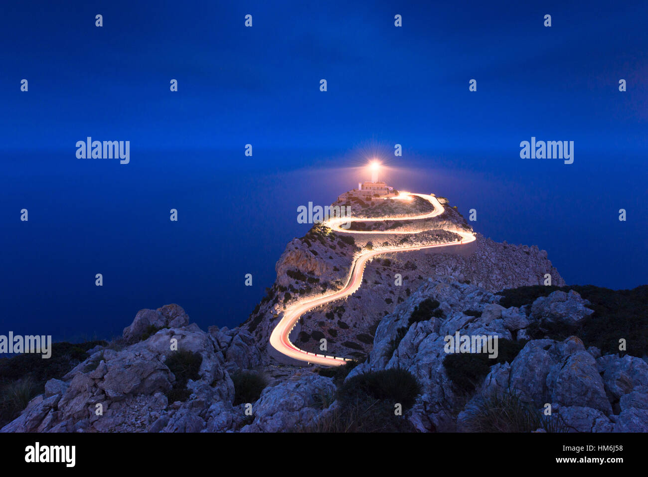 Faro di Cap Formentor, Mallorca, Spagna Foto Stock