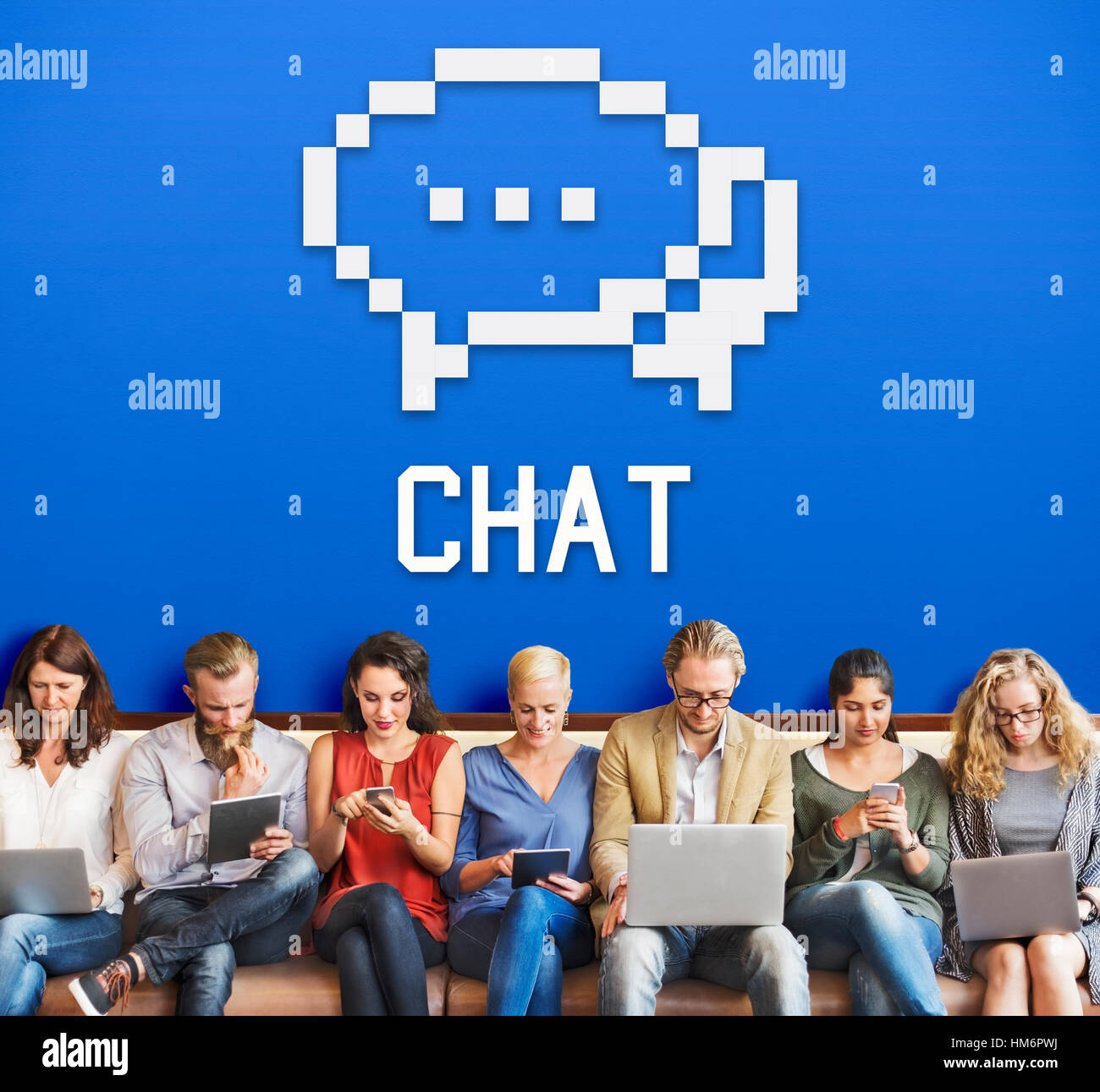 La comunicazione del parlato il concetto di bolla Foto Stock