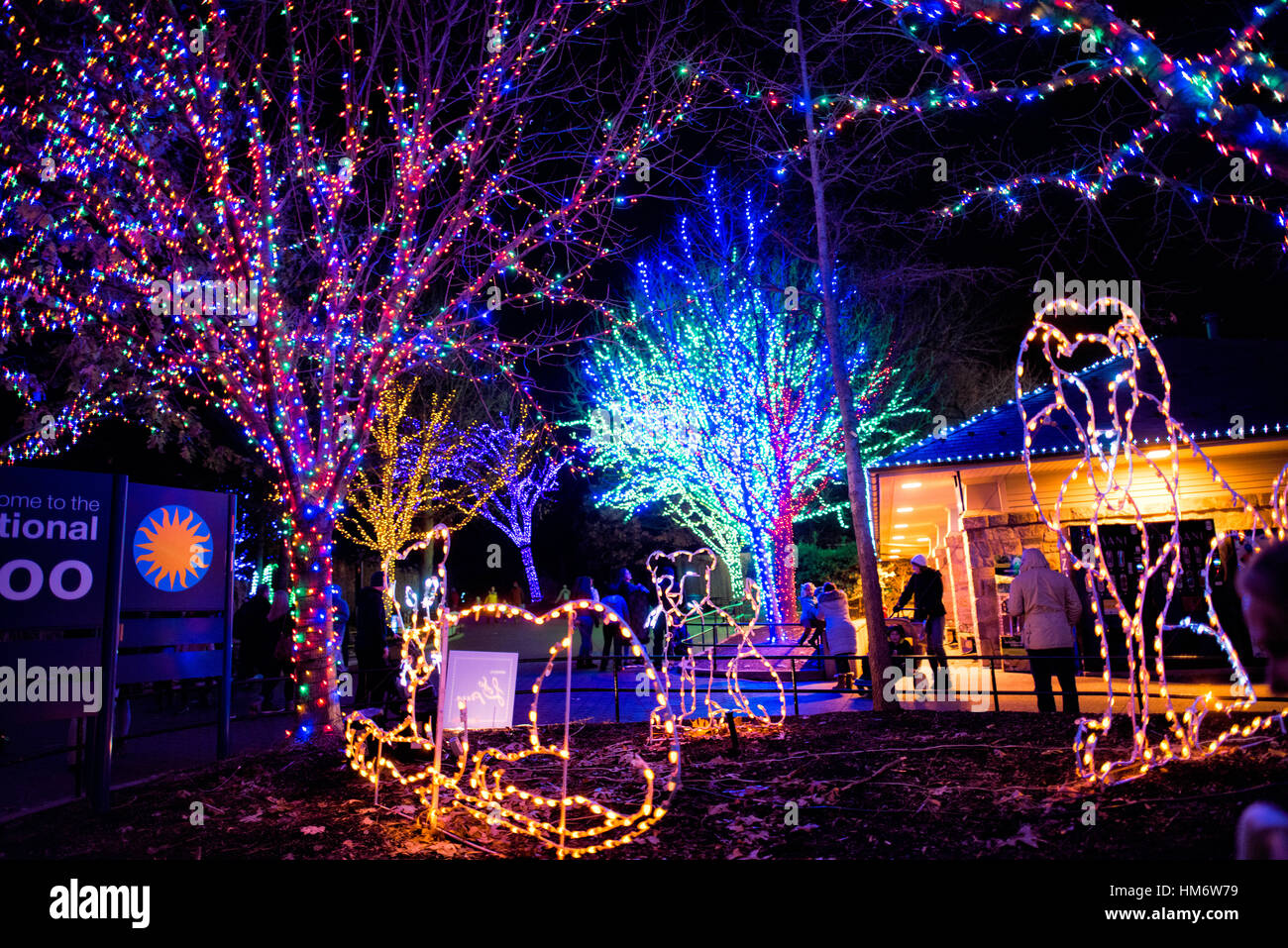 Holiday Lights presso lo Smithsonian National Zoo Zoo evento luci a Washington DC. Foto Stock