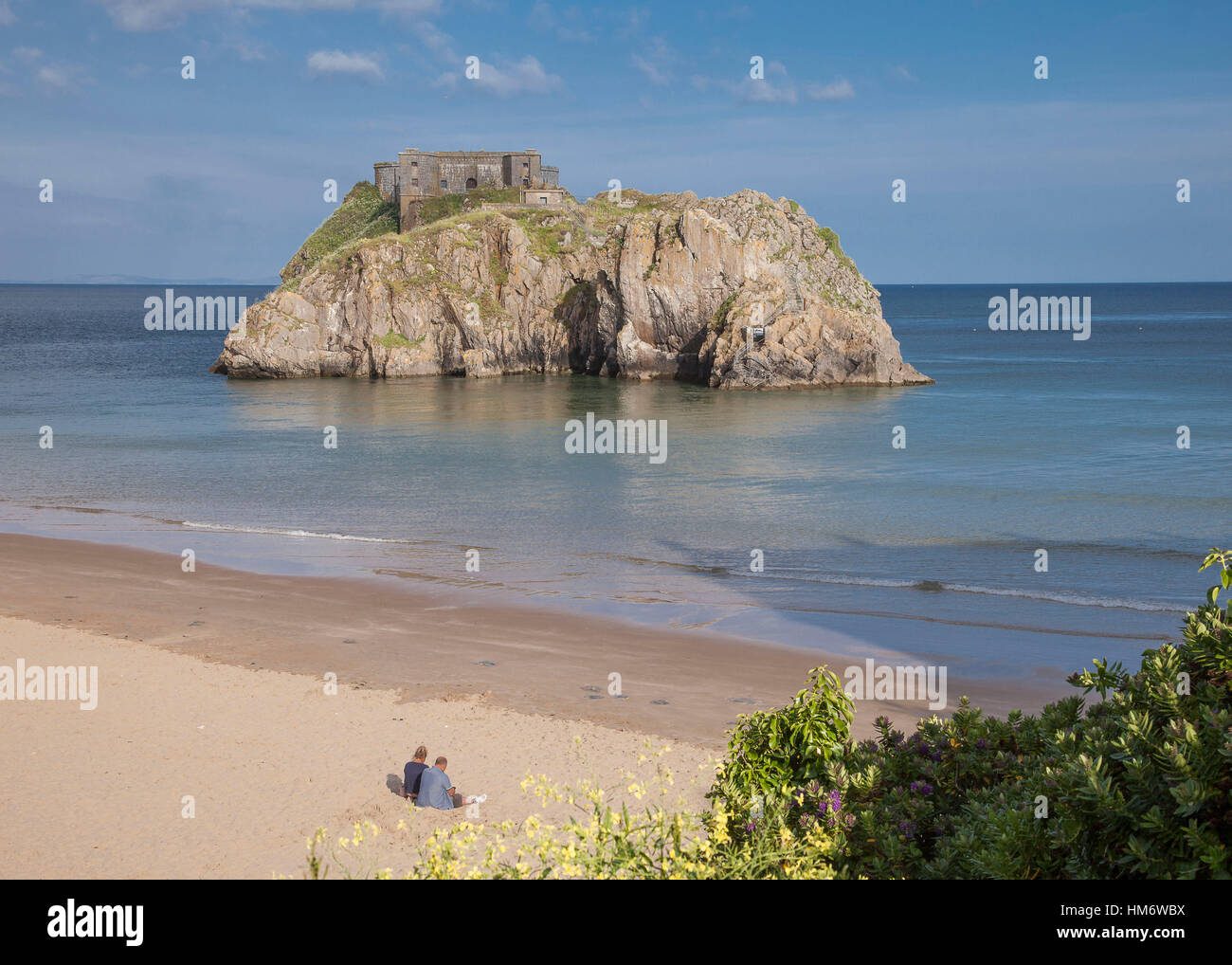 Santa Caterina Fort, Tenby Rock Foto Stock