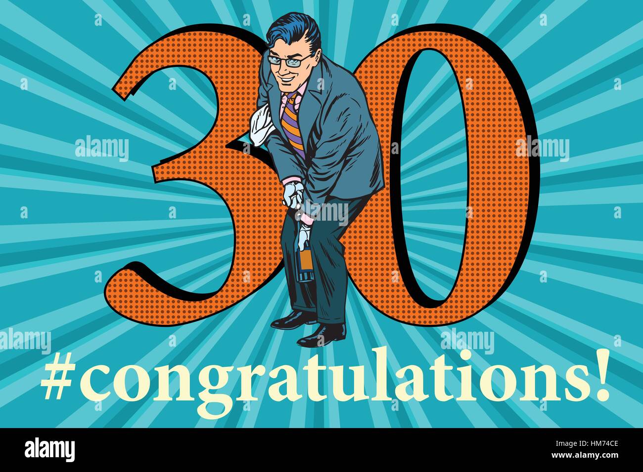 Congratulazioni 30 anniversario celebrazione Illustrazione Vettoriale