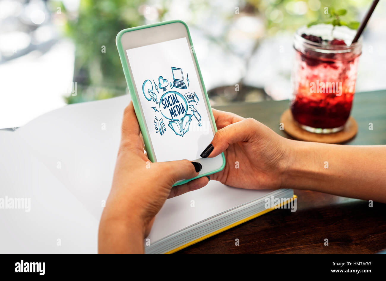 Social Media Network icona Chat Concept Foto Stock