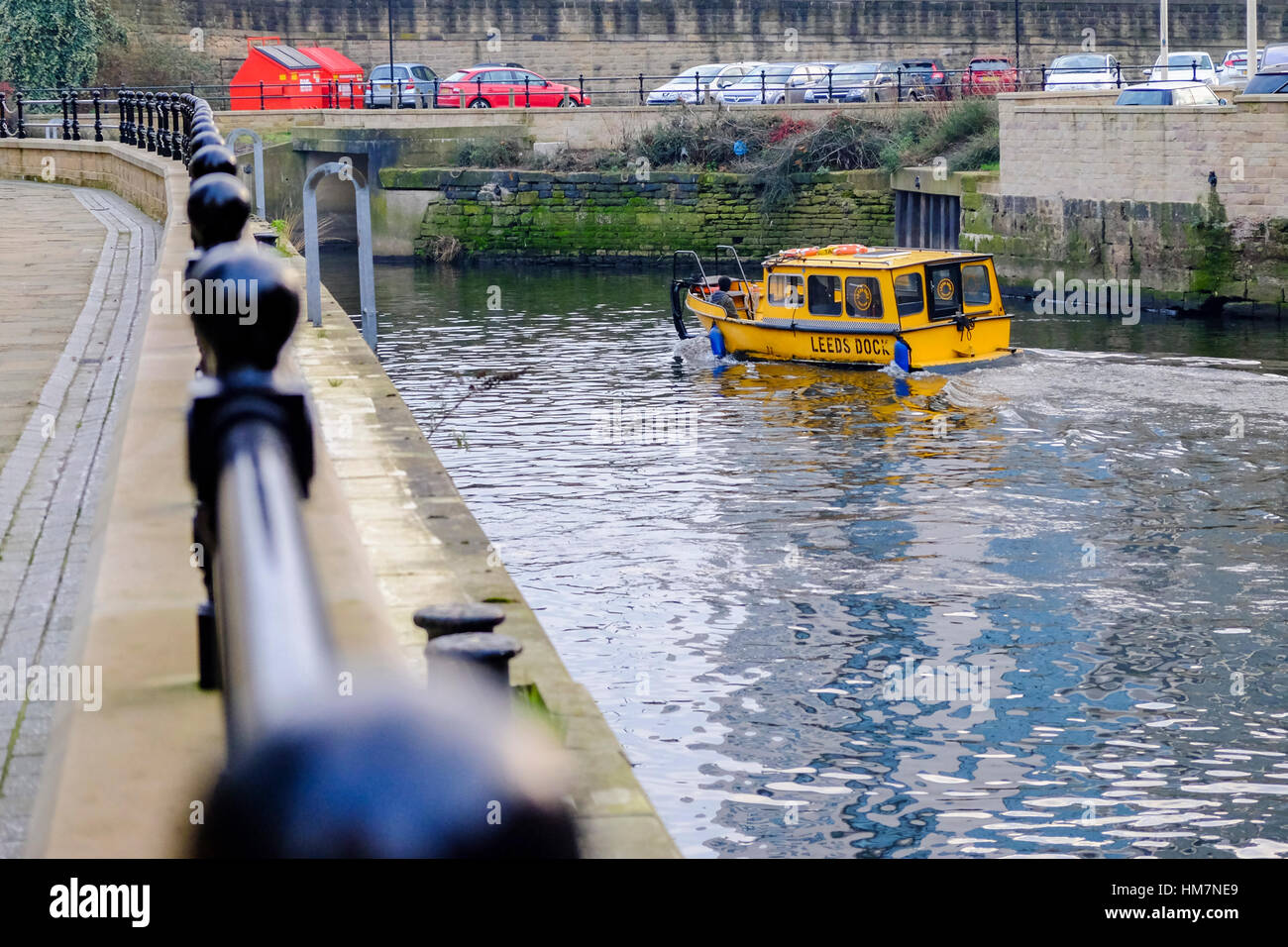 Leeds dock, taxi d'acqua, West Yorkshire, Inghilterra. Foto Stock