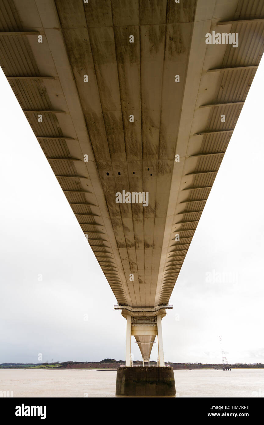 Severn Bridge (welsh Pont Hafren) attraversa dall'Inghilterra al Galles attraverso i fiumi Severn e di Wye. Foto Stock