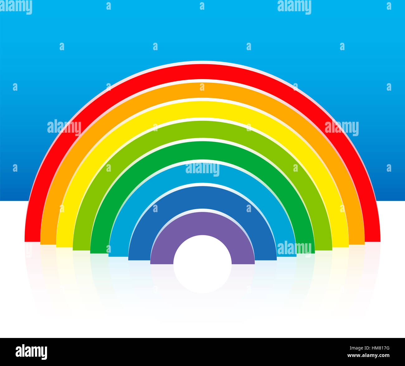 Rainbow costruito con colorati semi circolare di mattoni da costruzione - tridimensionale illustrazione. Foto Stock