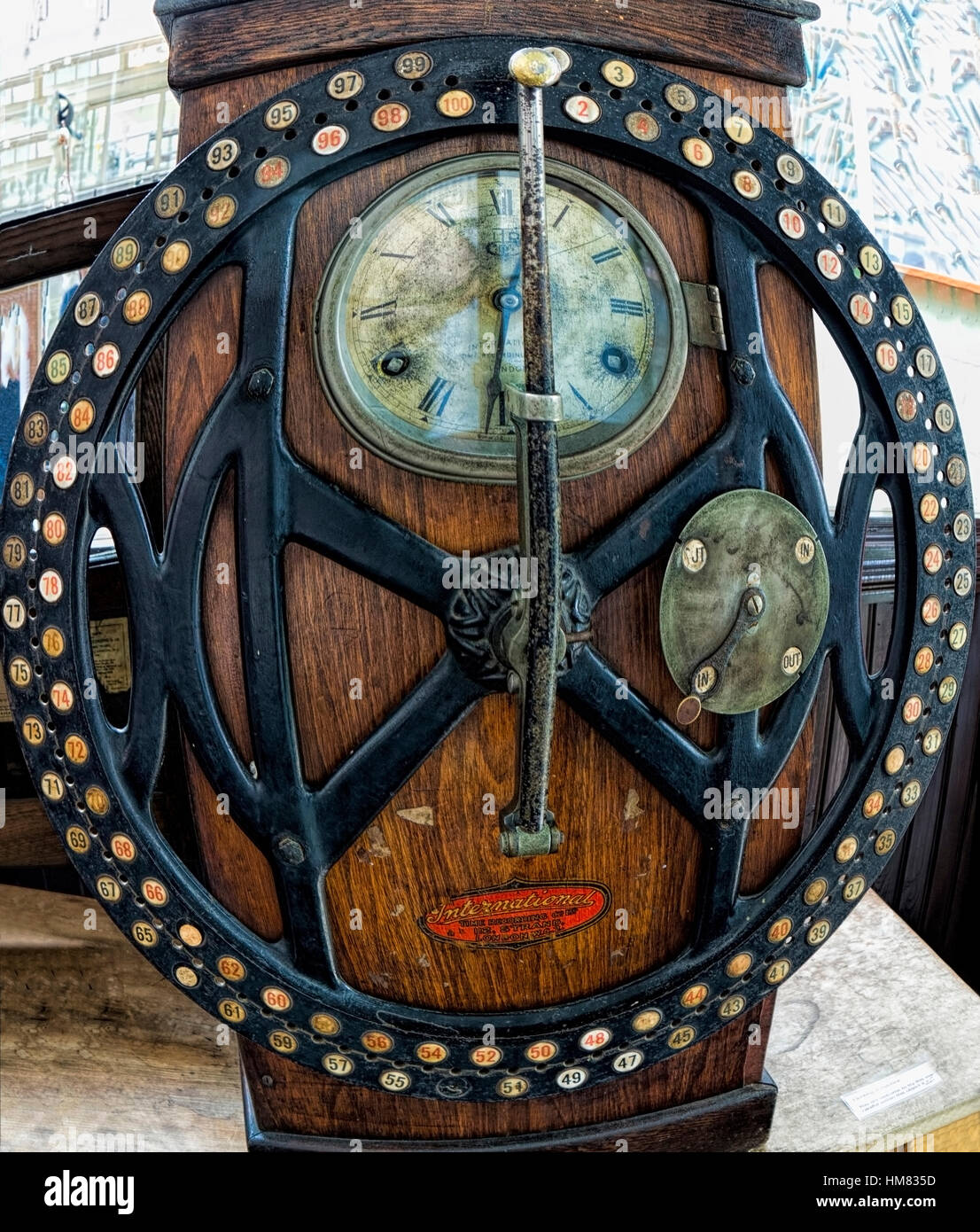 Clocking vittoriano in macchina effetto fish-eye Foto Stock
