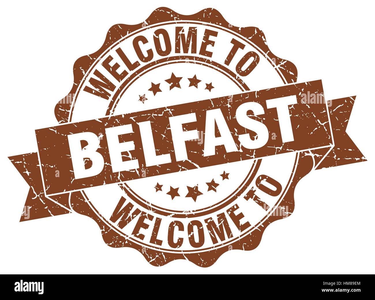 Belfast round della guarnizione a nastro Illustrazione Vettoriale