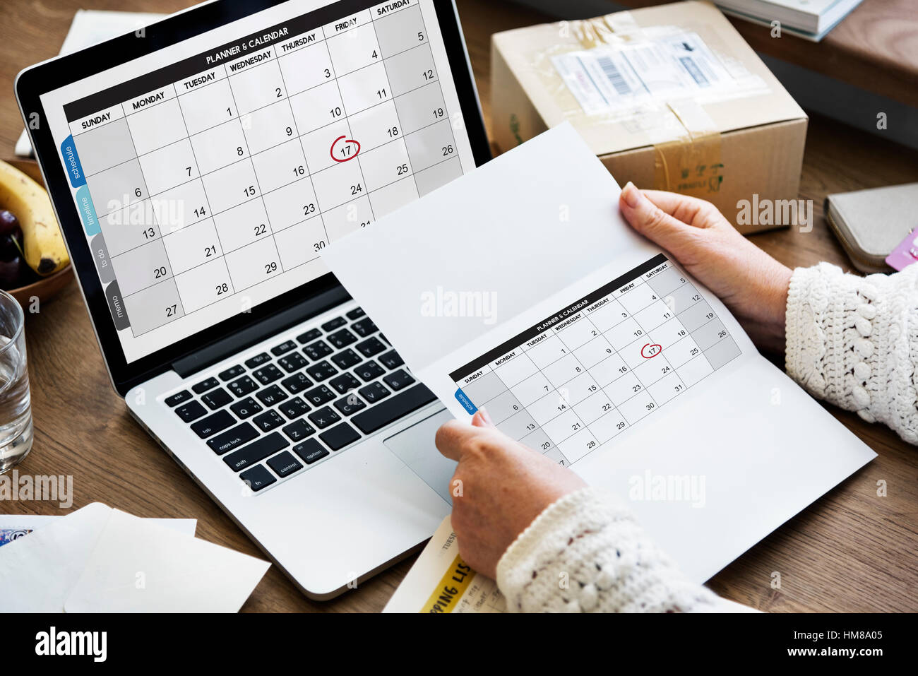 Planner Calendario Data Nozione Foto Stock