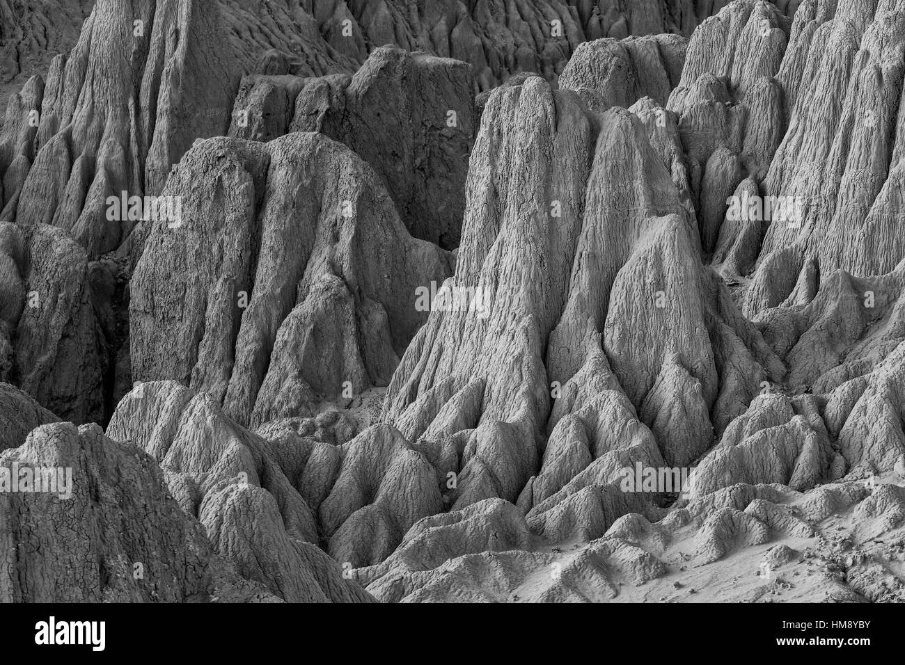 Pesantemente eroso Panaca Formazione, creando splendide guglie e scogliere di siltstone e mudstone, in cattedrale Gorge State Park, Nevada, STATI UNITI D'AMERICA Foto Stock