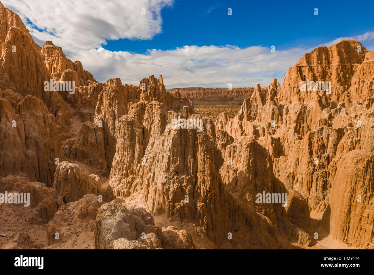 Pesantemente eroso Panaca Formazione, creando splendide guglie e scogliere di siltstone e mudstone, in cattedrale Gorge State Park, Nevada, STATI UNITI D'AMERICA Foto Stock