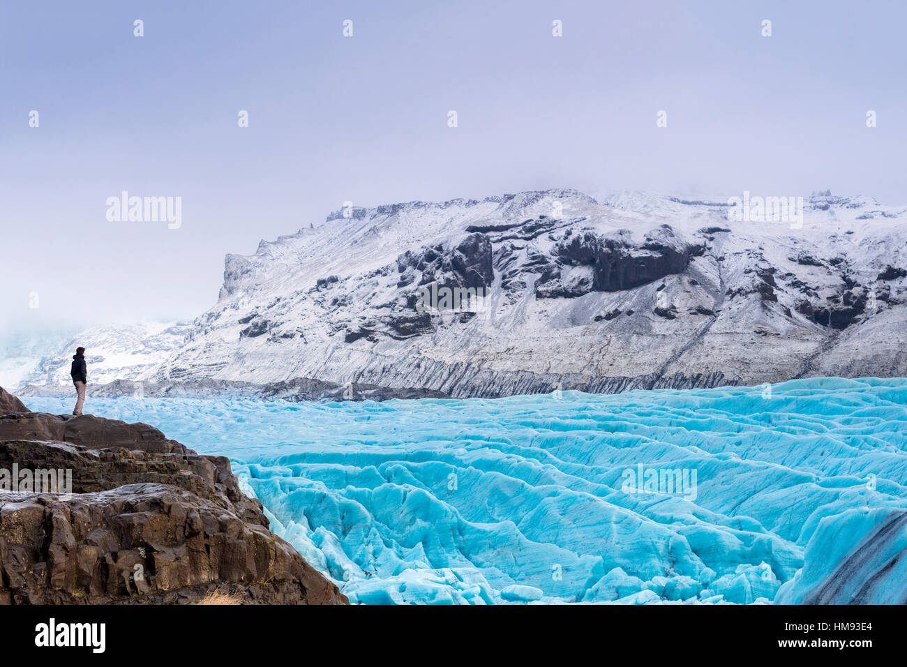 Il ghiacciaio Vatnajokull vicino Skalafsll, Islanda, regioni polari Foto Stock