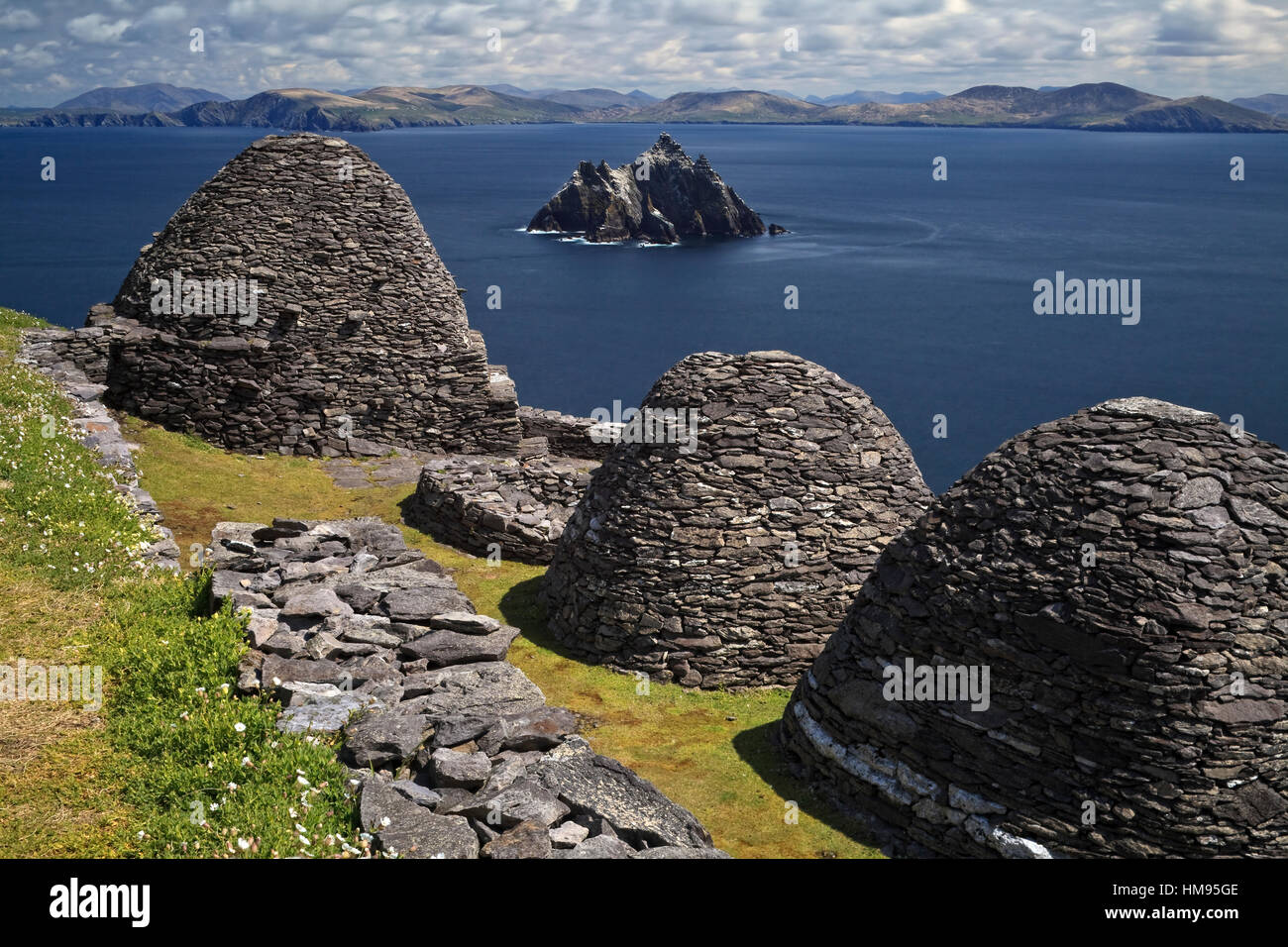 Il monastero di Skellig Michael, nella contea di Kerry, Munster, Repubblica di Irlanda Foto Stock