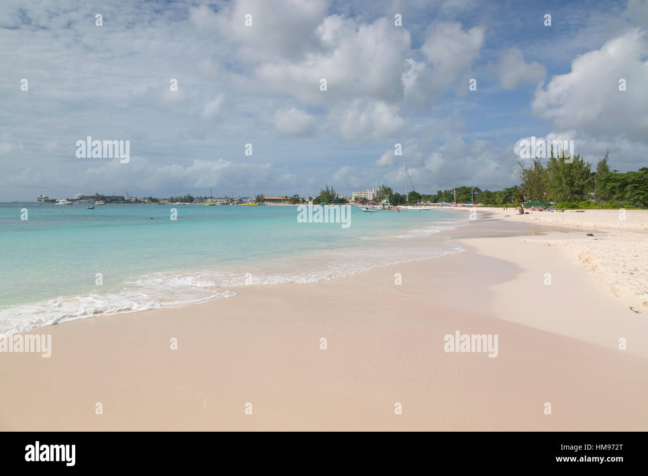 Spiaggia di ciottoli, Bridgetown, San Michele, Barbados, West Indies, dei Caraibi e America centrale Foto Stock