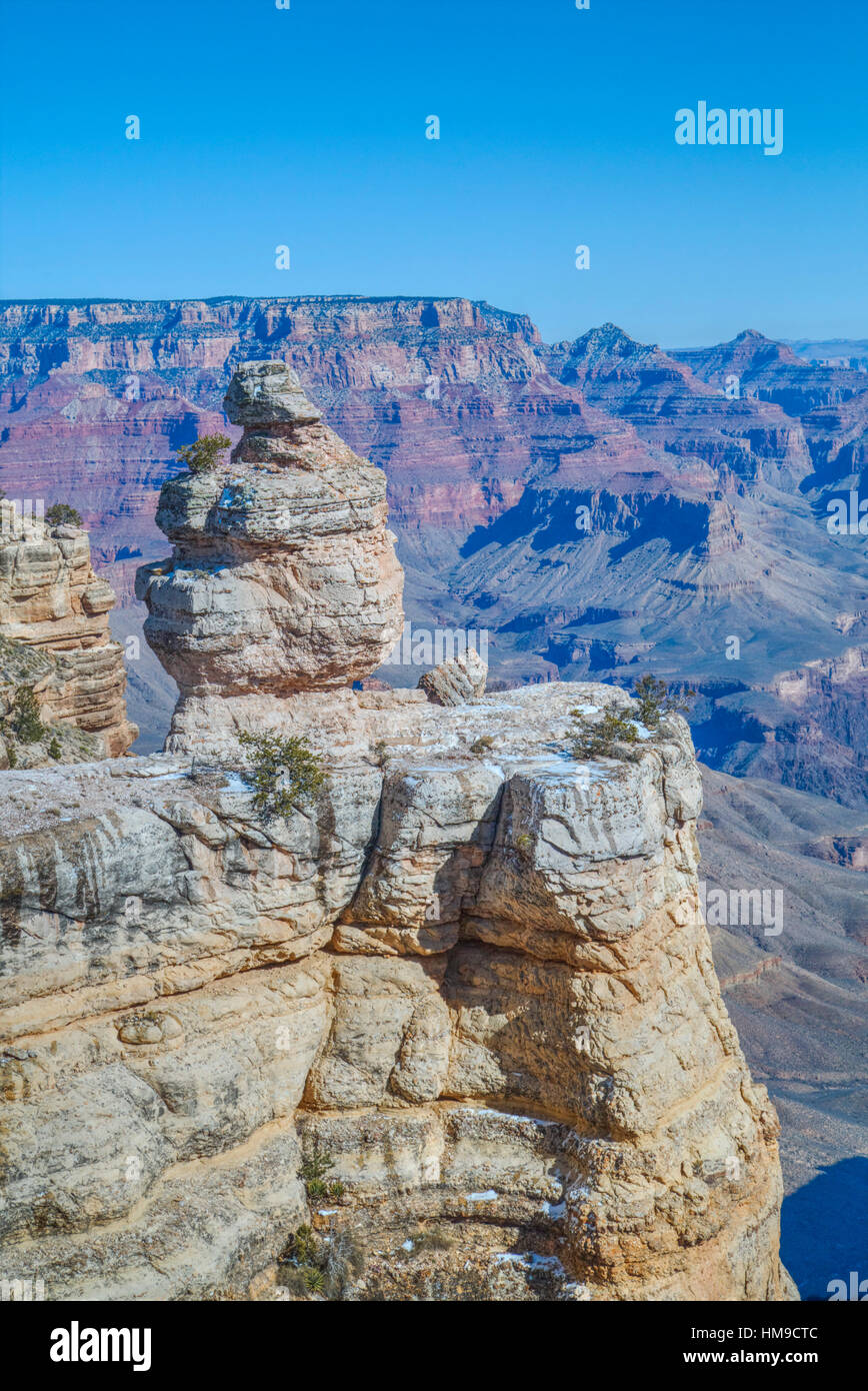 Duck Rock, South Rim, il Parco Nazionale del Grand Canyon, Sito Patrimonio Mondiale dell'UNESCO, Arizona, Stati Uniti d'America Foto Stock