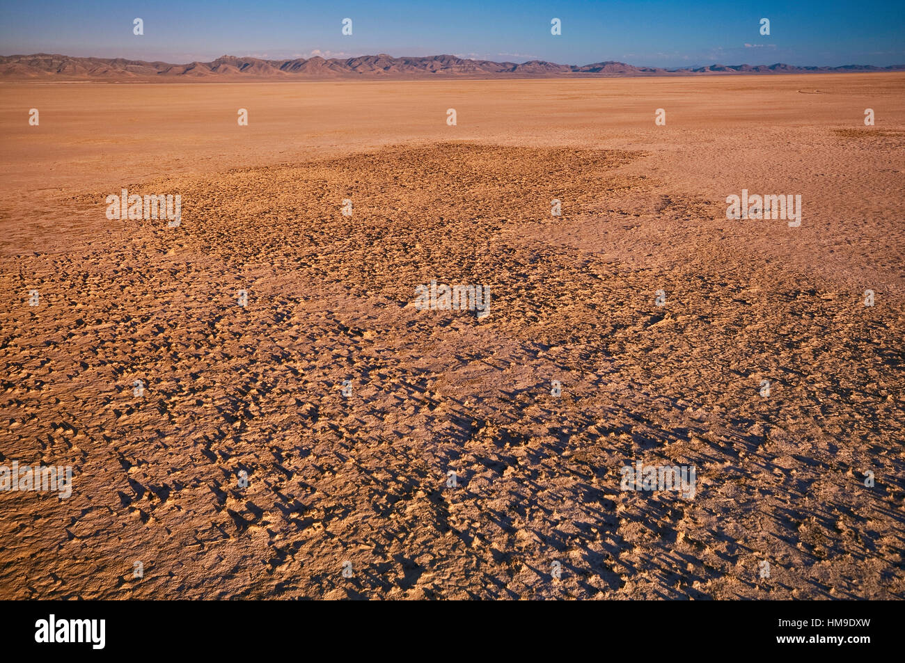 Deposito di sale al lago Sevier, Dry Lake, al tramonto, bacino grande deserto dello Utah, Stati Uniti d'America Foto Stock
