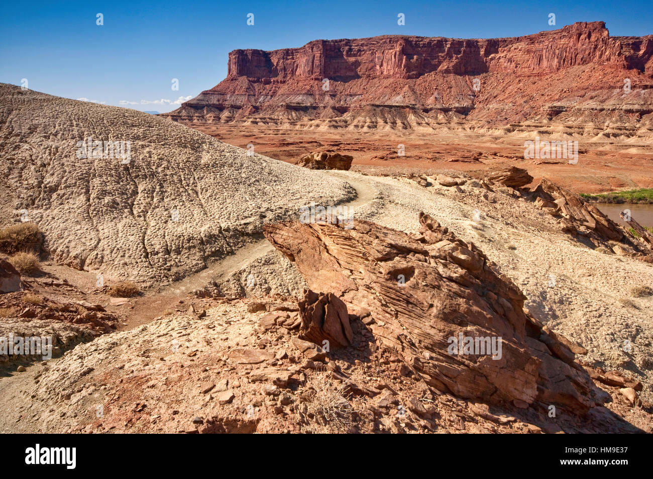 Fort Fondo Trail, White Rim Road, il Parco Nazionale di Canyonlands, Utah, Stati Uniti d'America Foto Stock