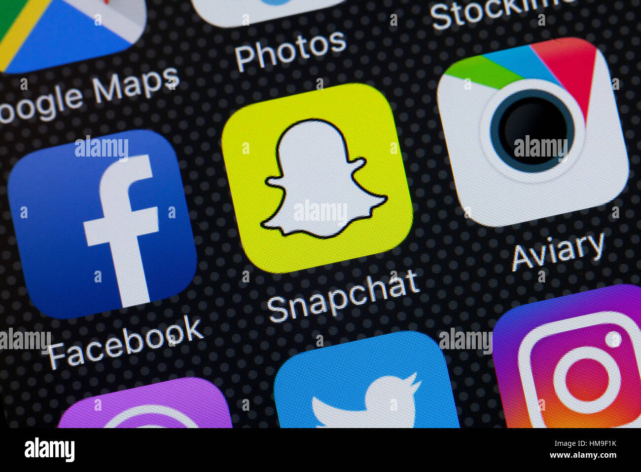 App Snapchat icona sullo schermo mobile - USA Foto Stock