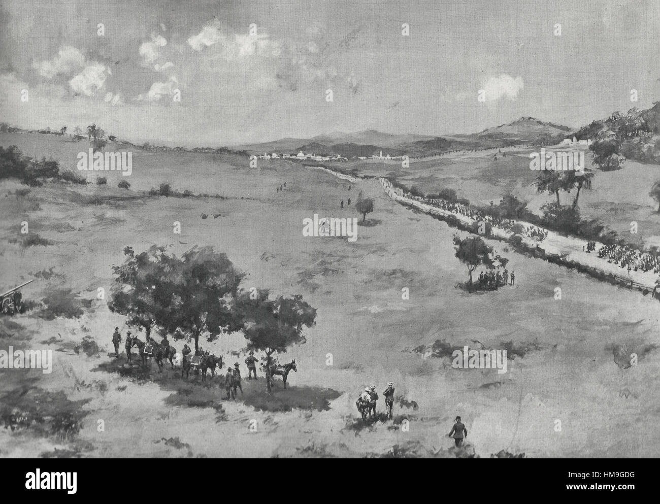 L'anticipo su Guayama durante la spagnola guerra americana, 1898 Foto Stock