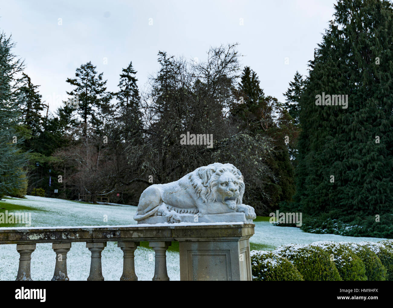 Canada nazionale Edificio storico - Lion scultura in bella Hartley Castle 1. Foto Stock