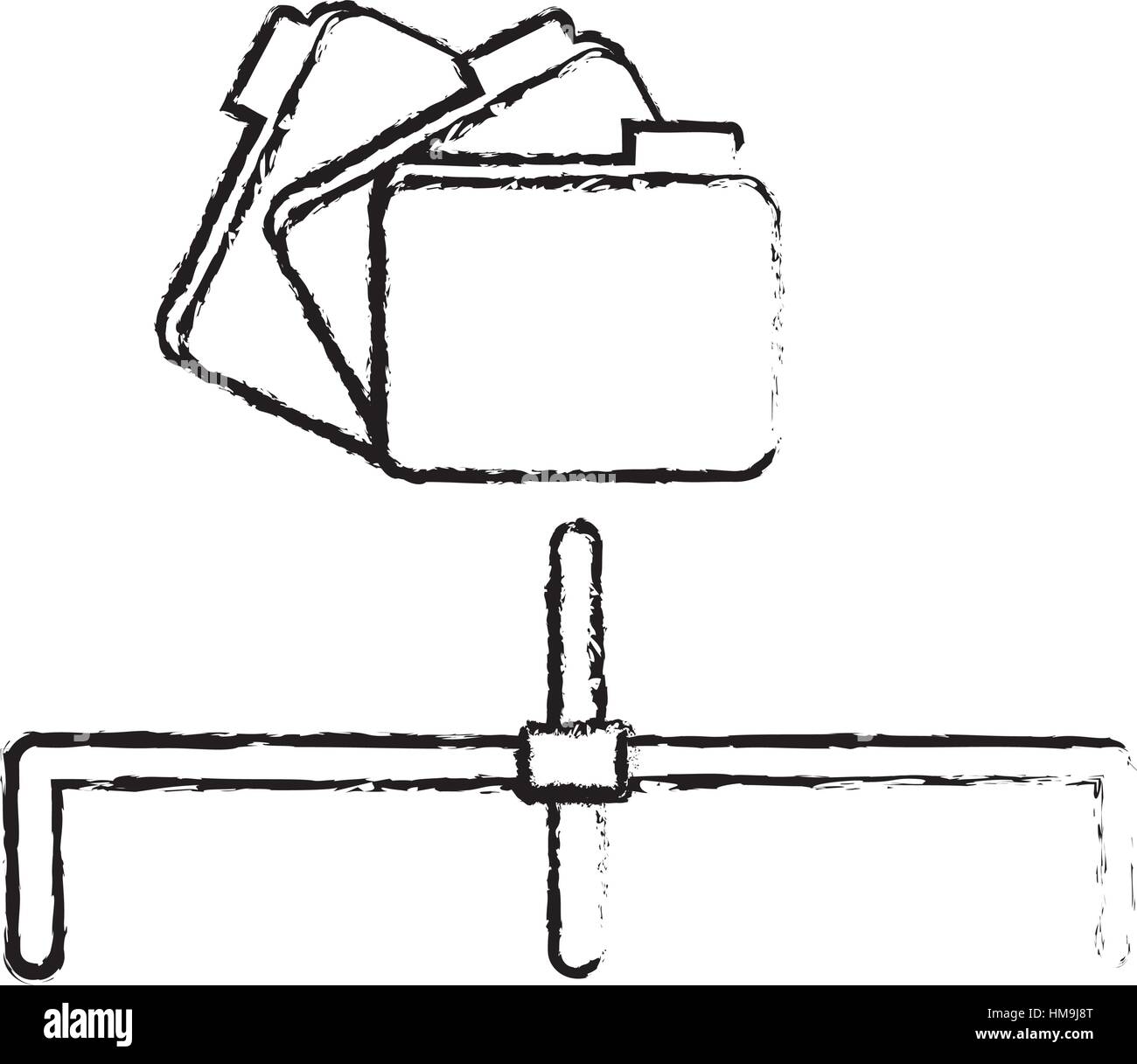 Condivisione cartelle archiviati centro dati correlati, illustrazione vettoriale Illustrazione Vettoriale