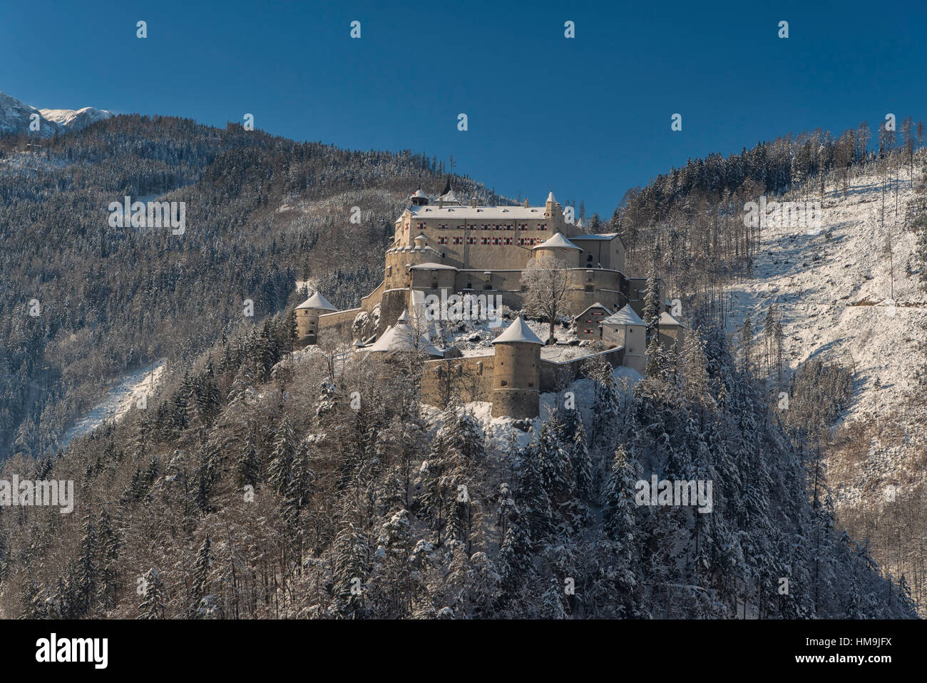 Il castello di Hohenwerfen a Werfen, Austria Foto Stock
